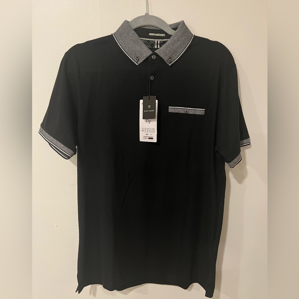 Denim And Flower Polo Shirt with Tags